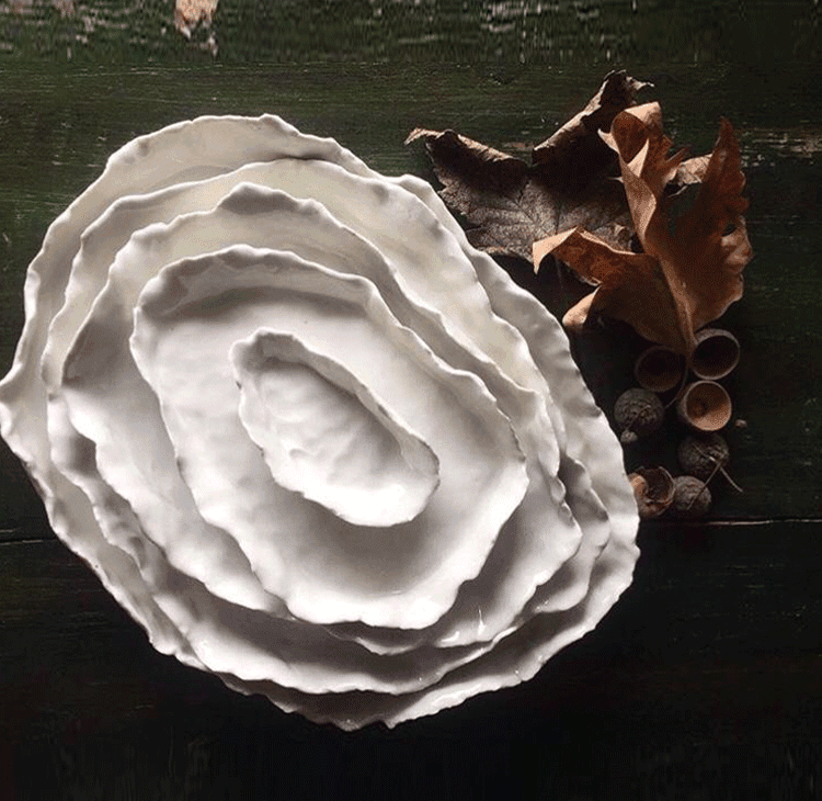 7 Pieces Organic Porcelian Plate Set